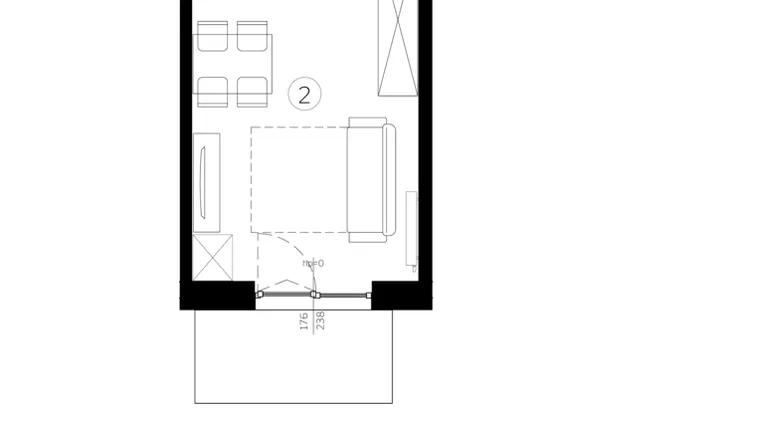 Rzut - Mieszkanie na sprzedaż 1 pokój o powierzchni 28,58 m² - numer D.7 w Judyma Park