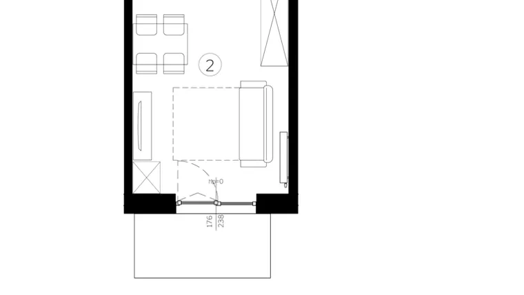Rzut - Mieszkanie na sprzedaż 1 pokój o powierzchni 28,57 m² - numer D.28 w Judyma Park