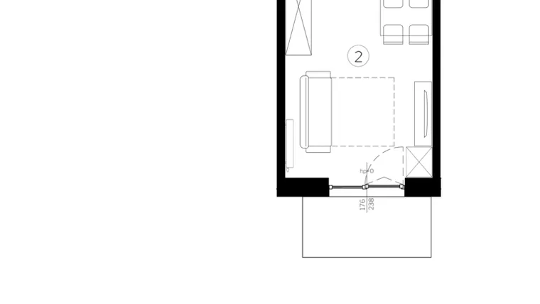 Rzut - Mieszkanie na sprzedaż 1 pokój o powierzchni 28,58 m² - numer D.47 w Judyma Park