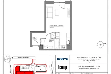 Rzut - Mieszkanie na sprzedaż 1 pokój o powierzchni 31,9 m² - numer TR/C/0/2 w Trzemeska Prime Residence
