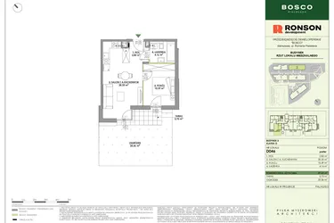 Rzut - Mieszkanie na sprzedaż 2 pokoje o powierzchni 37,63 m² - numer D046 w Bosco