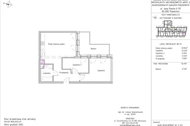 Rzut - Mieszkanie na sprzedaż 3 pokoje o powierzchni 56,11 m² - numer B3 – M2.9 w Primacasa