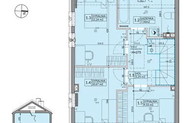 Rzut - Dom na sprzedaż 4 pokoje o powierzchni 95,53 m² - numer 1A w Osiedle Pod Dębem