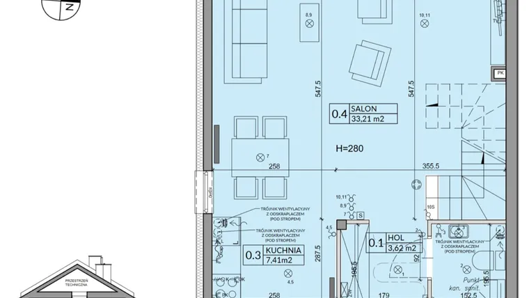 Rzut - Dom na sprzedaż 4 pokoje o powierzchni 95,67 m² - numer 1A w Osiedle Pod Dębem