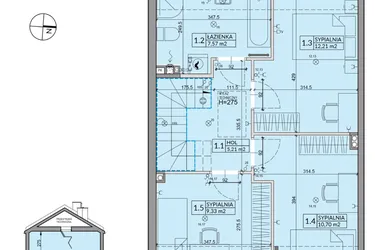 Rzut - Dom na sprzedaż 5 pokoi o powierzchni 95,22 m² - numer 3B w Osiedle Pod Dębem