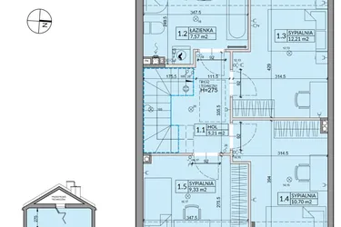 Rzut - Dom na sprzedaż 5 pokoi o powierzchni 95,22 m² - numer 5B w Osiedle Pod Dębem