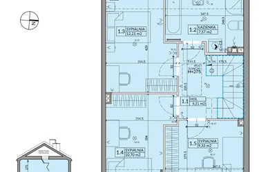 Rzut - Dom na sprzedaż 5 pokoi o powierzchni 95,22 m² - numer 4A w Osiedle Pod Dębem
