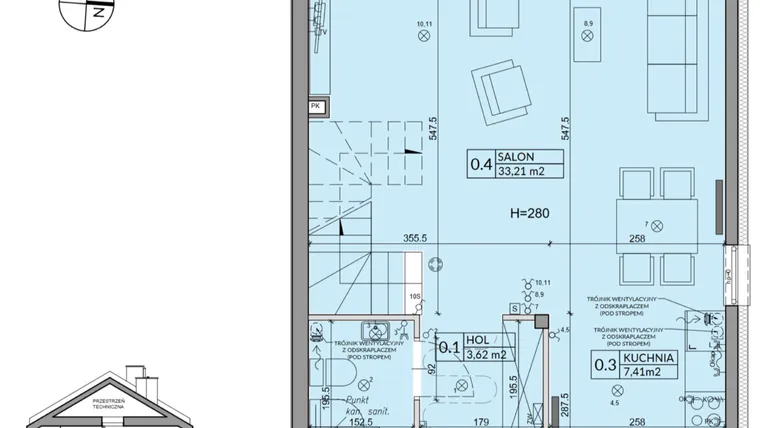 Rzut - Dom na sprzedaż 4 pokoje o powierzchni 95,67 m² - numer 6B w Osiedle Pod Dębem