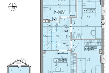 Rzut - Dom na sprzedaż 4 pokoje o powierzchni 95,53 m² - numer 4B w Osiedle Pod Dębem