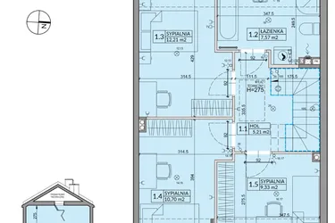 Rzut - Dom na sprzedaż 5 pokoi o powierzchni 95,22 m² - numer 6A w Osiedle Pod Dębem