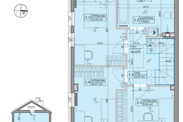 Rzut - Dom na sprzedaż 4 pokoje o powierzchni 95,67 m² - numer 7A w Osiedle Pod Dębem
