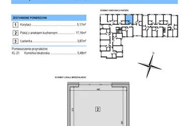 Rzut - Mieszkanie na sprzedaż 1 pokój o powierzchni 26,2 m² - numer A3 w Korona Jadwigi