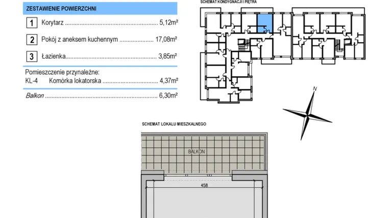 Rzut - Mieszkanie na sprzedaż 1 pokój o powierzchni 26,05 m² - numer A12 w Korona Jadwigi