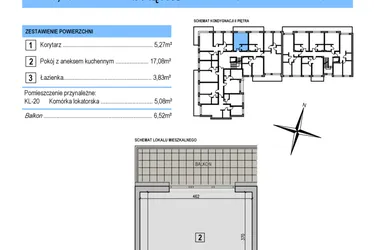 Rzut - Mieszkanie na sprzedaż 1 pokój o powierzchni 26,18 m² - numer A20 w Korona Jadwigi