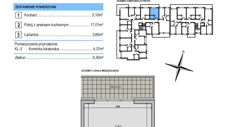 Rzut - Mieszkanie na sprzedaż 1 pokój o powierzchni 25,96 m² - numer A21 w Korona Jadwigi