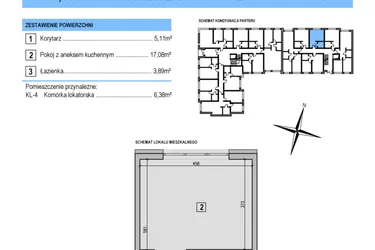 Rzut - Mieszkanie na sprzedaż 1 pokój o powierzchni 26,08 m² - numer B4 w Korona Jadwigi