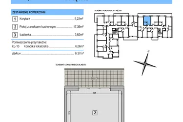 Rzut - Mieszkanie na sprzedaż 1 pokój o powierzchni 26,39 m² - numer B15 w Korona Jadwigi