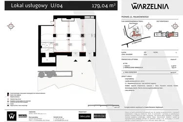 Rzut - Lokal użytkowy na sprzedaż 1 pokój o powierzchni 179,04 m² - numer U/04 w WARZELNIA