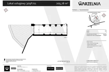 Rzut - Lokal użytkowy na sprzedaż 1 pokój o powierzchni 205,78 m² - numer 309F/01 w WARZELNIA