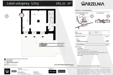 Rzut - Lokal użytkowy na sprzedaż 1 pokój o powierzchni 162,21 m² - numer U/03 w WARZELNIA