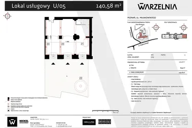 Rzut - Lokal użytkowy na sprzedaż 1 pokój o powierzchni 140,58 m² - numer U/05 w WARZELNIA