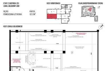 Rzut - Lokal użytkowy na sprzedaż 1 pokój o powierzchni 137,17 m² - numer U08 w Naturama II