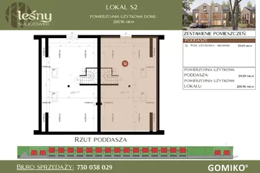 Rzut - Dom na sprzedaż 5 pokoi o powierzchni 200,96 m² - numer S2 w Leśny Sulejówek