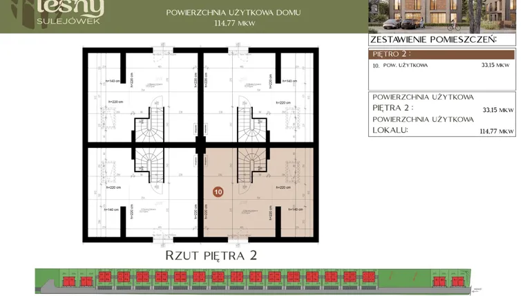 Rzut - Dom na sprzedaż 5 pokoi o powierzchni 114,77 m² - numer D4 w Leśny Sulejówek