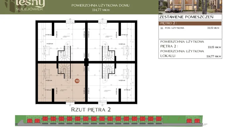 Rzut - Dom na sprzedaż 5 pokoi o powierzchni 114,77 m² - numer E3 w Leśny Sulejówek
