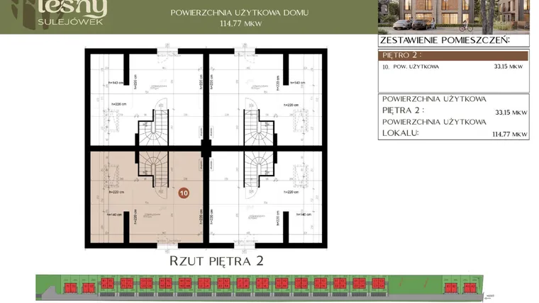 Rzut - Dom na sprzedaż 5 pokoi o powierzchni 114,77 m² - numer L3 w Leśny Sulejówek