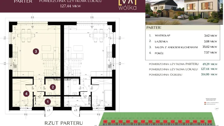 Rzut - Dom na sprzedaż 5 pokoi o powierzchni 127,44 m² - numer I1 w Nova Wólka