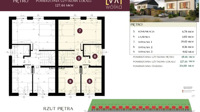 Rzut - Dom na sprzedaż 5 pokoi o powierzchni 127,44 m² - numer J2 w Nova Wólka