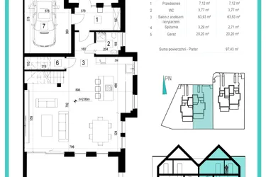 Rzut - Dom na sprzedaż 4 pokoje o powierzchni 192,42 m² - numer 101/1 w Siadło Dolne 99|101