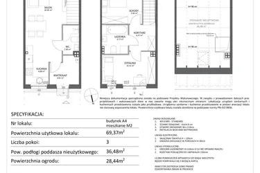 Rzut - Mieszkanie na sprzedaż 3 pokoje o powierzchni 69,37 m² - numer A4.M2 w Libre Park etap II