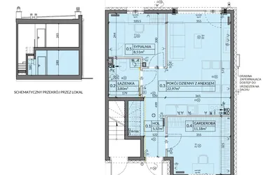 Rzut - Mieszkanie na sprzedaż 3 pokoje o powierzchni 52,08 m² - numer 3 w Boska Pabianicka