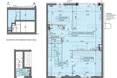 Rzut - Mieszkanie na sprzedaż 3 pokoje o powierzchni 61,78 m² - numer 8 w Boska Pabianicka