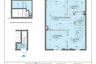 Rzut - Mieszkanie na sprzedaż 3 pokoje o powierzchni 61,78 m² - numer 14 w Boska Pabianicka