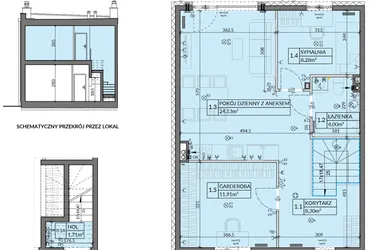 Rzut - Mieszkanie na sprzedaż 3 pokoje o powierzchni 61,78 m² - numer 14 w Boska Pabianicka