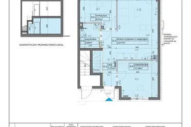 Rzut - Mieszkanie na sprzedaż 3 pokoje o powierzchni 52,08 m² - numer 15 w Boska Pabianicka
