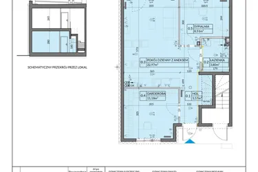 Rzut - Mieszkanie na sprzedaż 3 pokoje o powierzchni 52,08 m² - numer 5 w Boska Pabianicka