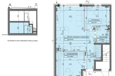 Rzut - Mieszkanie na sprzedaż 3 pokoje o powierzchni 52,08 m² - numer 17 w Boska Pabianicka