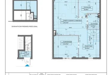 Rzut - Mieszkanie na sprzedaż 3 pokoje o powierzchni 61,78 m² - numer 18 w Boska Pabianicka