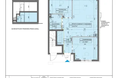 Rzut - Mieszkanie na sprzedaż 3 pokoje o powierzchni 52,08 m² - numer 7 w Boska Pabianicka