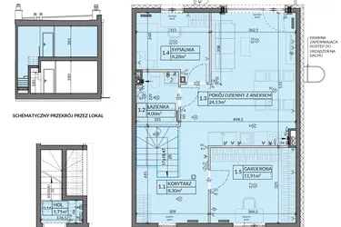 Rzut - Mieszkanie na sprzedaż 3 pokoje o powierzchni 61,78 m² - numer 20 w Boska Pabianicka