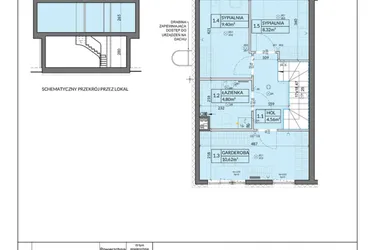 Rzut - Dom na sprzedaż 4 pokoje o powierzchni 75,36 m² - numer 9 w Boska Pabianicka