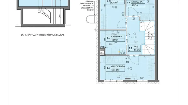Rzut - Dom na sprzedaż 4 pokoje o powierzchni 75,36 m² - numer 9 w Boska Pabianicka