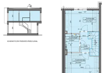 Rzut - Dom na sprzedaż 3 pokoje o powierzchni 63,24 m² - numer 11 w Boska Pabianicka