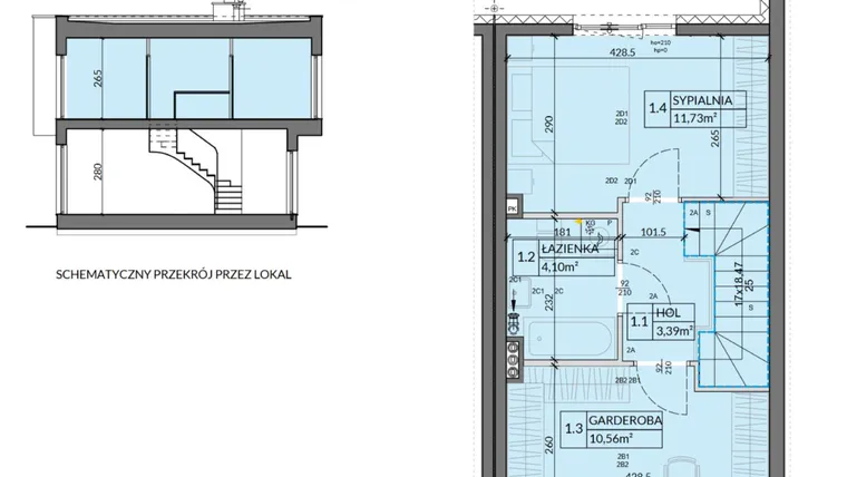 Rzut - Dom na sprzedaż 3 pokoje o powierzchni 63,24 m² - numer 11 w Boska Pabianicka