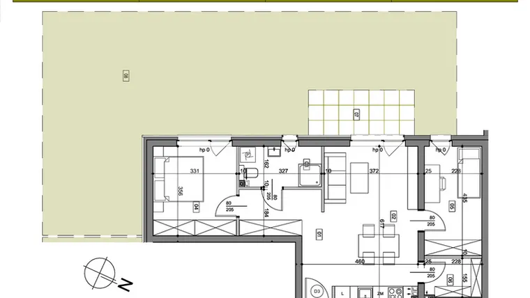 Rzut - Mieszkanie na sprzedaż 3 pokoje o powierzchni 60,98 m² - numer 5 w Osiedle Księżnej Dąbrówki: Gościniec