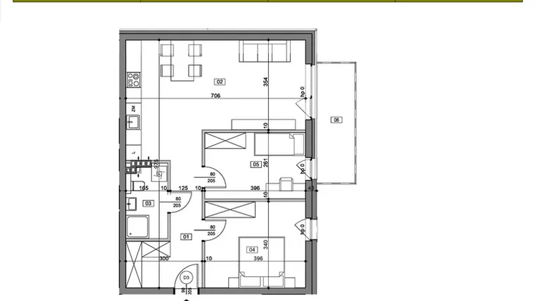Rzut - Mieszkanie na sprzedaż 3 pokoje o powierzchni 65,79 m² - numer 7 w Osiedle Księżnej Dąbrówki: Gościniec